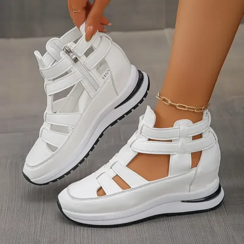 Side Zipper Comfortable Lightweight Wedge Sandals